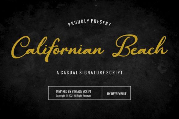 Californian Beach: A Romantic Script Typeface for Handmade Products and Craft Projects