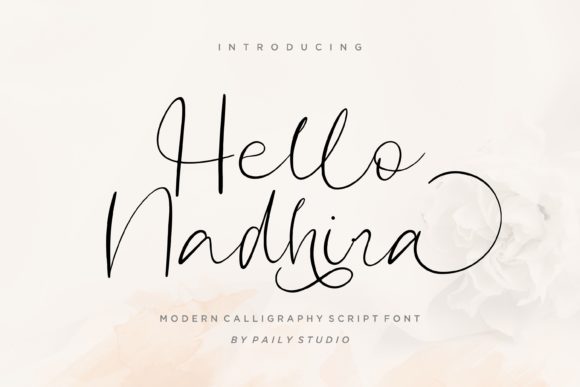 Hello Nadhira: A Thin Handwritten Font for Handmade Product Labels and Branding