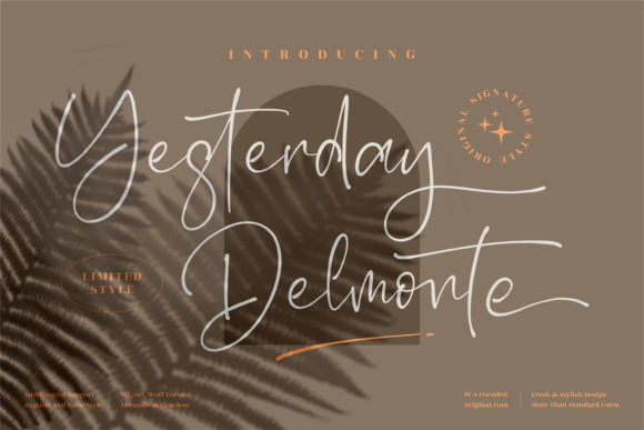Yesterday Delmonte: A Graceful Script Font for Thoughtful Editorial Design